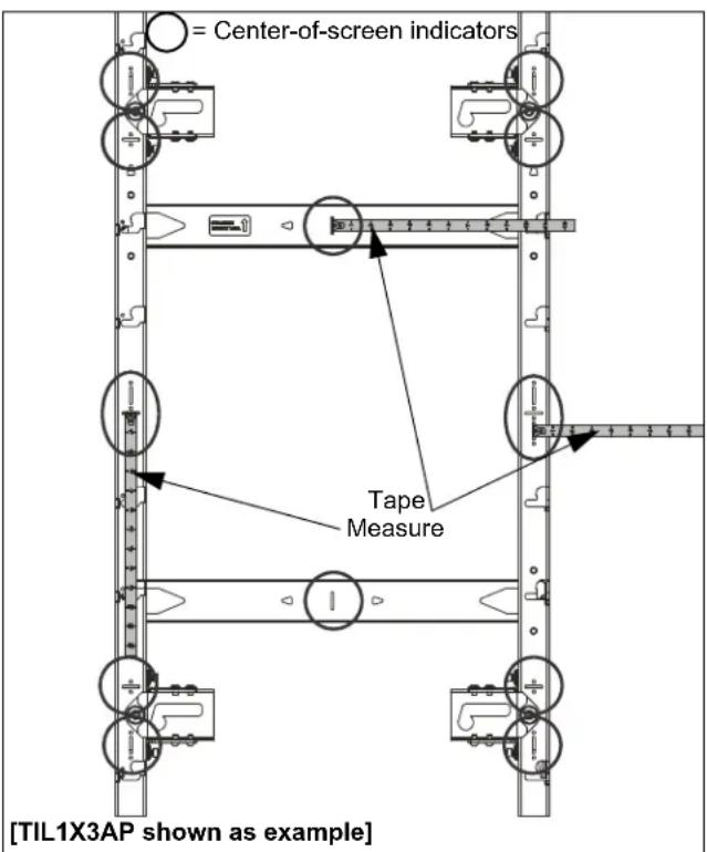 = Center-of-screen indicators Tape Measure [TIL1X3AP shown as example]