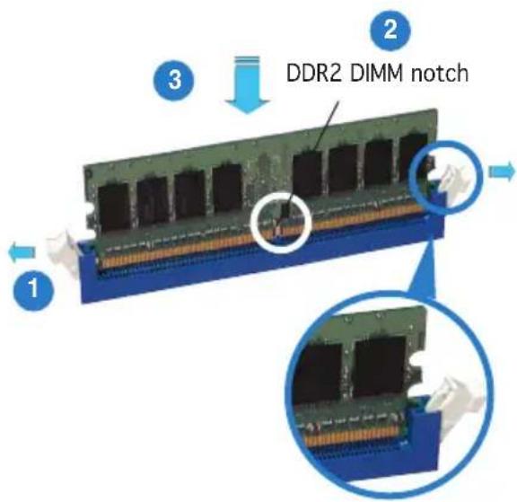 DDR2 DIMM notch 1 2 3