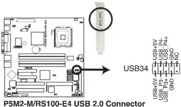 P5M2-M/RS100-E4 USB 2.0 Connector USB34 USB+5V USB P4- USB P3+ GND NC USB+5V USB P3- USB P3+