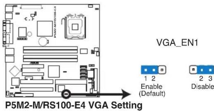 P5M2-M/RS100-E4 VGA Setting VGA_EN1 1 2 Enable (Default) 2 3 Disable
