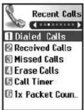 LG AX5450 - Recent Calls (Menu 300) - 2