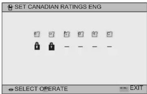 JVC HD-61G887 - Directions to set Canadian V-Chip Ratings - 10