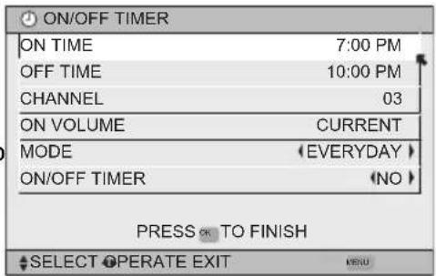JVC HD-61G887 - On/Off Timer - 7