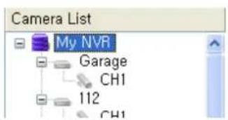 Camera List My NVR Garage CH1 112 CH1