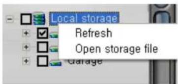 Local storage Refresh Open storage file