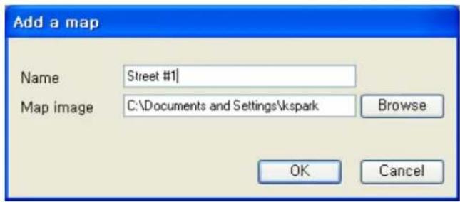Add a map Name Street #1 Map image C:\Documents and Settings\kspark Browse OK Cancel