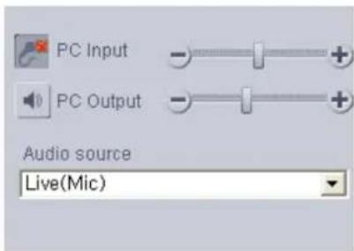 PC Input PC Output Audio source Live(Mic)