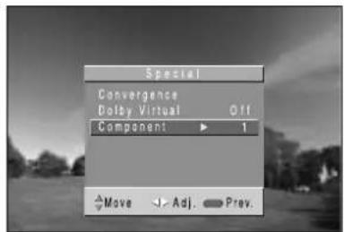 DAEWOO DSJ-4710CRA - Select "Component 1" or "2" from the "Special". - 2