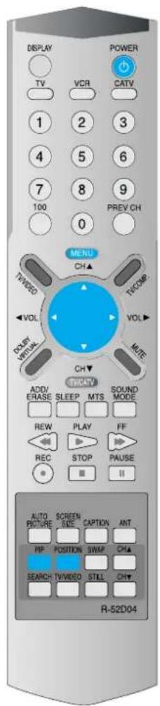 DAEWOO DSJ-4710CRA - Press the "PIP" button and press the "Position" button. - 2
