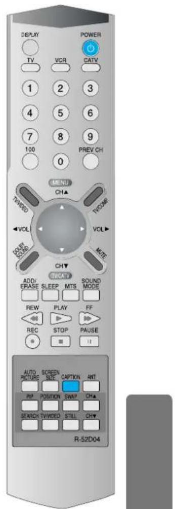 DAEWOO DSJ-4710CRA - Method to Setup the "Caption" with Menu button - 5