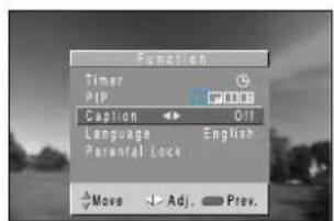 DAEWOO DSJ-4710CRA - Method to Setup the "Caption" with Menu button - 4