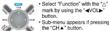 DAEWOO DSJ-4710CRA - Press the "Menu" button and select "Function". - 1