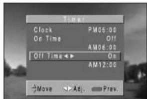 DAEWOO DSJ-4710CRA - Select "Off Time" by pressing the "▼CH▲" button. - 2