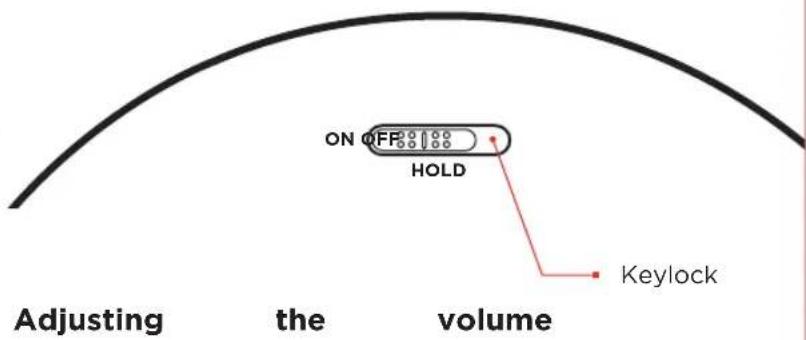 ON OFF HOLD Keylock Adjusting the volume