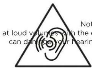Not at loud volumes with the e can damage your hearing