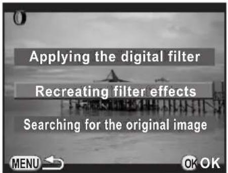 Applying the digital filter Recreating filter effects Searching for the original image