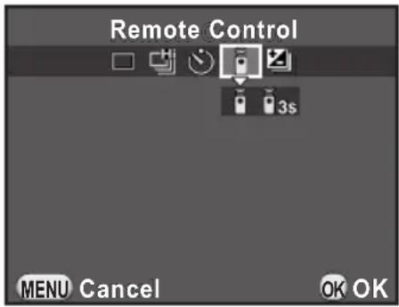 Remote Control 3s MENU Cancel OK OK