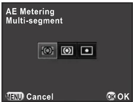 AE Metering Multi-segment MENU Cancel OK OK