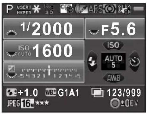 USERI HYPER 3D AFS ON 1/2000 F5.6 ISO AUTO 1600 ISO AUTO 5 AWB +1.0 WB G1A1 123/999 JPEG 16M ±0EV
