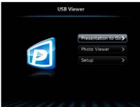 USB Viewer Presentation to Go > Photo Viewer > Setup >