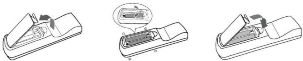 MITSUBISHI TX10U - Inserting the batteries into the remote control - 1