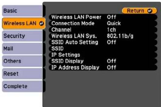 D-LINK PowerLite 1771W - SelecttheWirelessLANmenuandpressEnter. - 1