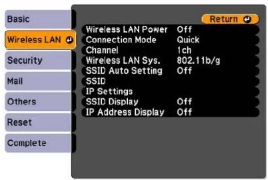 D-LINK PowerLite 1776W - SelecttheWirelessLANmenuandpressEnter. - 1