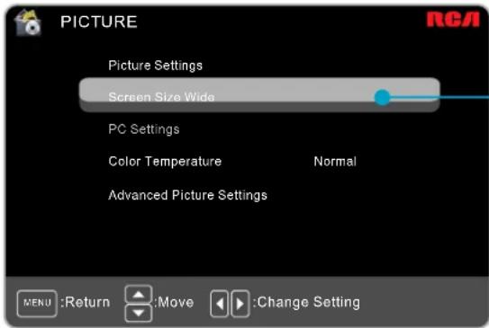 RCA 50PA30RQ - OSD Menu Operations - 1