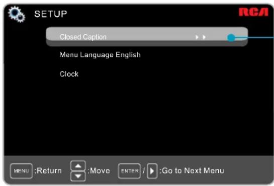 RCA 50PA30RQ - Setup Menu - 1