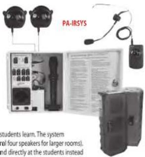 PA-IRSYS students learn. The system of four speakers for larger rooms. and directly at the students instead