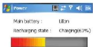 Power Main battery : Uilon Recharging state : Charging(63%)