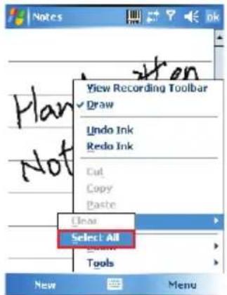 View Recording Toolbar Draw Undo Ink Redo Ink Cut Copy Paste Clear Select All Tools New Menu
