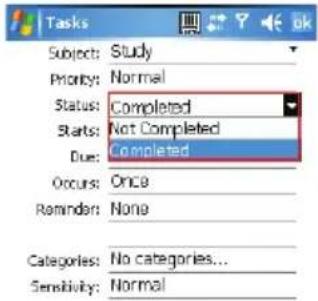 Tasks Subject: Study Priority: Normal Status: Completed Starts: Not Completed Due: Completed Occurs: Once Reminder: None Categories: No categories... Sensitivity: Normal