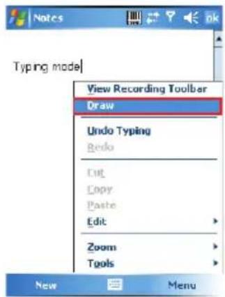 Typing mode View Recording Toolbar Draw Undo Typing Belo Cut Copy Paste Edit Zoom Tools New Menu