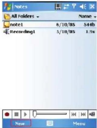All Folders note1 6/10/05 544b Recording1 5/18/05 1.96 New Menu
