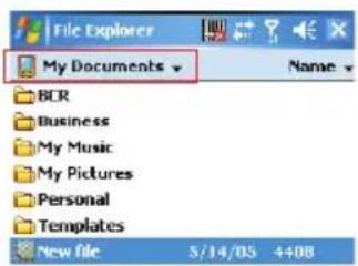 File Explorer My Documents Name BCR Business My Music My Pictures Personal Templates New file 5/14/05 4408