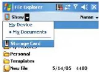 File Explorer Show My Device My Documents Storage Card Personal Templates New file 5/14/05 440B