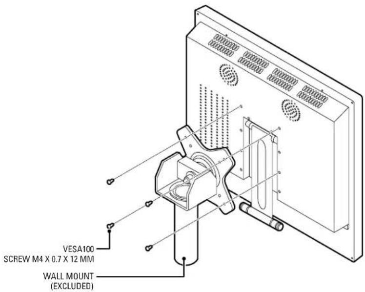 VESA100 SCREW M4 X 0.7 X 12 MM WALL MOUNT (EXCLUDED)
