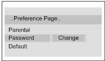 ...Preference Page.. Parental Password Change Default