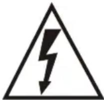 Warning symbol depicting a lightning bolt inside a triangle, indicating electrical hazard or current risk.