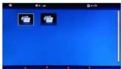 Screenshot of a Windows desktop with two icons labeled '打印机' (Printer) and '文件夹' (File) on a blue screen.