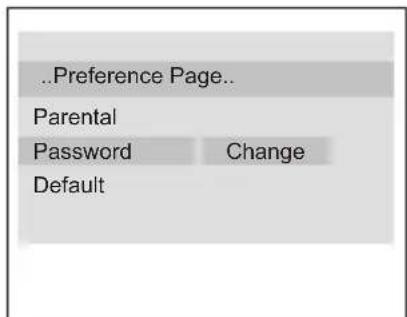 ..Preference Page.. Parental Password Change Default