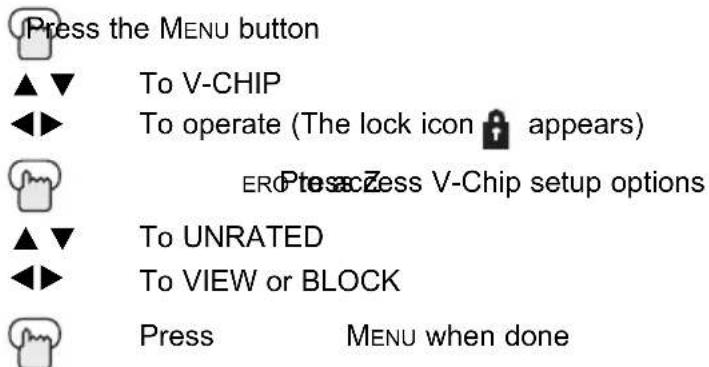 JVC HD-56FB97 - Directions to Block Unrated Programs - 1
