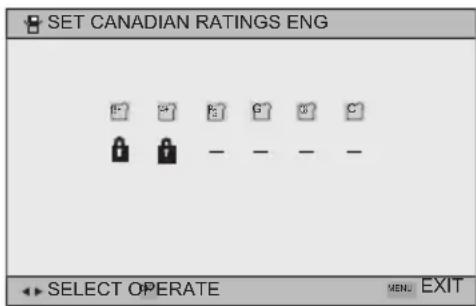 JVC HD-56FB97 - Directions to set Canadian V-Chip Ratings - 9