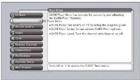 RCA HD50LPW42 - Menus, On-screen Help, and Control Panels - 1