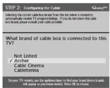 RCA HD50LPW42 - Step 2: Configuring for Cable - 3