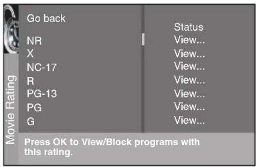 RCA R56WH76 - Blocking Canadian V-Chip Ratings - 1