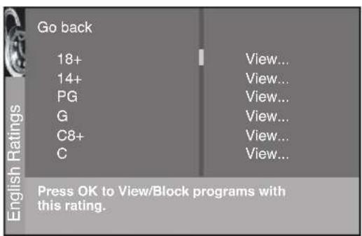 RCA R56WH76 - Canada V-Chip ratings - 1