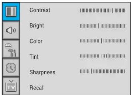Contrast Bright Color Tint Sharpness Recall
