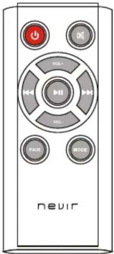 NEVIR NVR-810BRD - Remote control and its button purpose - 1
